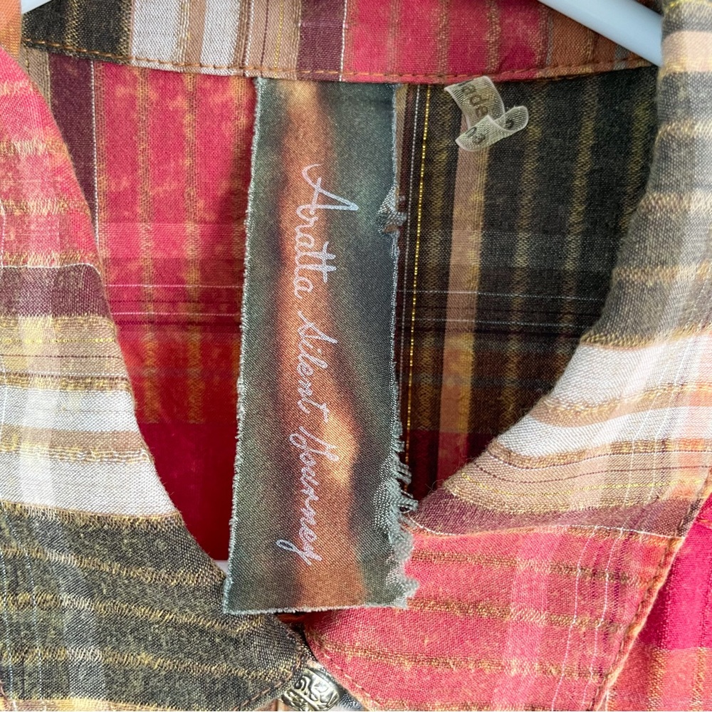 S O L D : Anthropologie Aratta Silent Journey Flannel Plaid Floral Dress - Picture 13 of 17